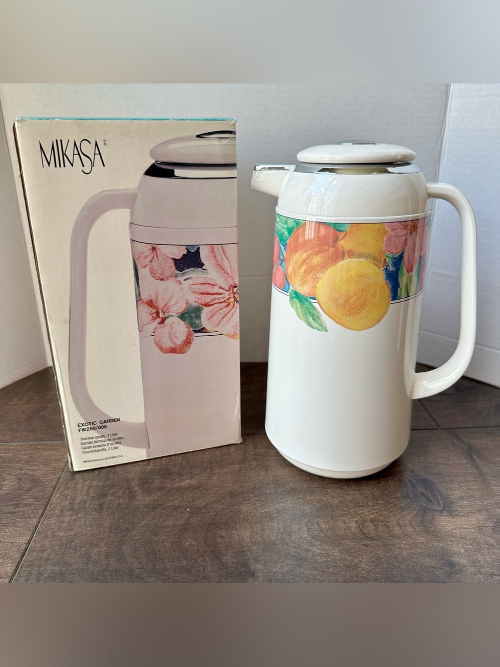 Vintage Mikasa Exotic Garden Thermal Carafe Thermos 1L Coffee Server FW260-008
